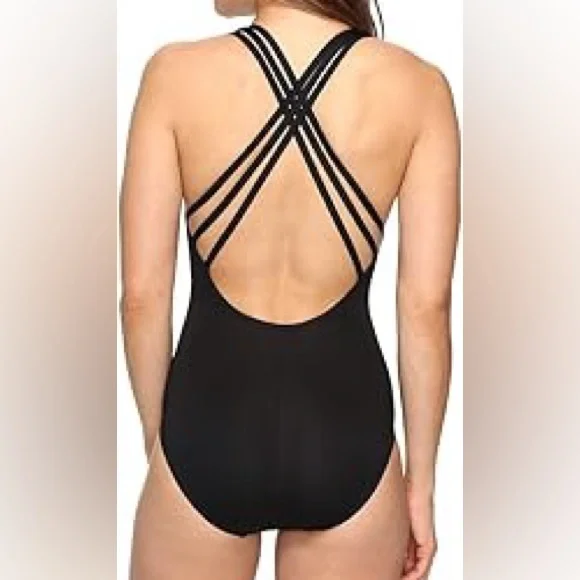 La Blanca Black Studded One-Piece Swimsuit - Picture 2 of 10